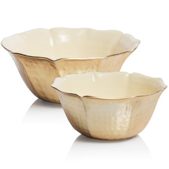 Bazaar Lotus Bowl Cream Set of 2