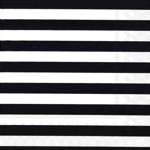 Lunch Napkins 20pk Black & White Stripe