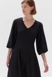 Colette Dress Black Linen