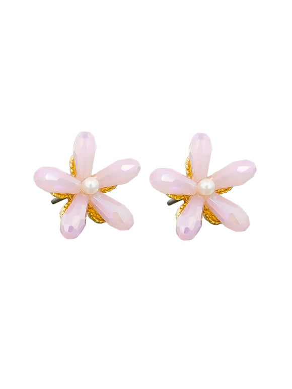 Pink Windmill Flower Earrings