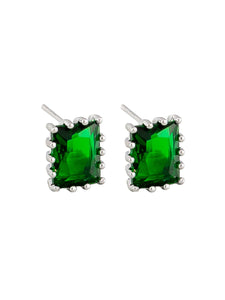 Silver Emerald Penelope Earrings