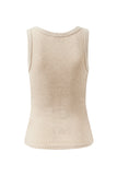 Zoe Contour Rib Scoop Tank Oatmeal Monogram