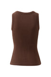 Zoe Contour Rib Scoop Tank Chocolate Monogram
