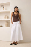 Zoe Contour Rib Scoop Tank Chocolate Monogram