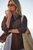 Peta Oversized Shirt Chocolate