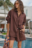 Peta Oversized Shirt Chocolate