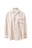 Peta Oversized Shirt Variegated Red Stripe