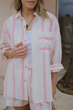 Peta Oversized Shirt Variegated Red Stripe