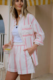Peta Oversized Shirt Variegated Red Stripe