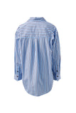 Peta Oversized Shirt Sky Blue Burgundy Stripe