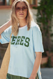 Stevie Slouchy Tee Fresh Blue/ Basil Varsity