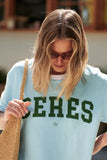 Stevie Slouchy Tee Fresh Blue/ Basil Varsity