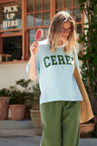 Stevie Slouchy Tee Fresh Blue/ Basil Varsity