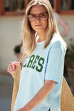 Stevie Slouchy Tee Fresh Blue/ Basil Varsity