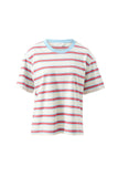 Stevie Slouchy Tee Milk Fresh Blue Red Stripe