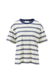 Stevie Slouchy Tee Milk/ Heritage Navy Stripe