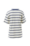 Stevie Slouchy Tee Milk/ Heritage Navy Stripe
