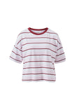 Brea Boxy Tee Sunfaded Pink/ Mulburry Stripe