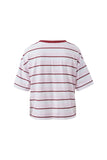 Brea Boxy Tee Sunfaded Pink/ Mulburry Stripe