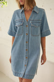 Bonnie Relaxed Shirt Dress Vintage Blue