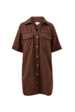 Bonnie Relaxed Shirt Dress Chocolate