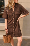 Bonnie Relaxed Shirt Dress Chocolate