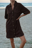 Bonnie Relaxed Shirt Dress Chocolate