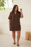 Bonnie Relaxed Shirt Dress Chocolate