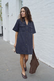 Bonnie Relaxed Shirt Dress Washed Black