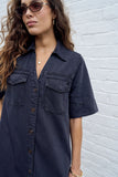 Bonnie Relaxed Shirt Dress Washed Black