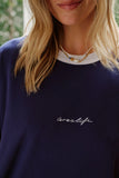 Luna Oversized Tee Prussian Blue Ceres Script