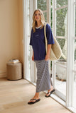 Clara Column Skirt Stone Mini Stripe