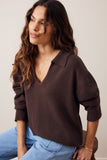 Eliza Collared Knit Brunette Brwon