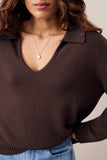 Eliza Collared Knit Brunette Brwon