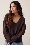 Eliza Collared Knit Brunette Brwon