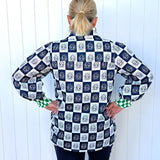 Sara Long Sleeve Top In  Sun Seeker Navy