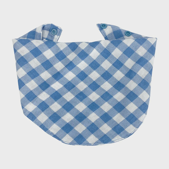 Muslin Bib Gingham Blue