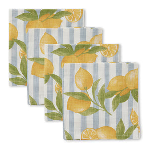 Lemon Stripe Napkins Set of 4