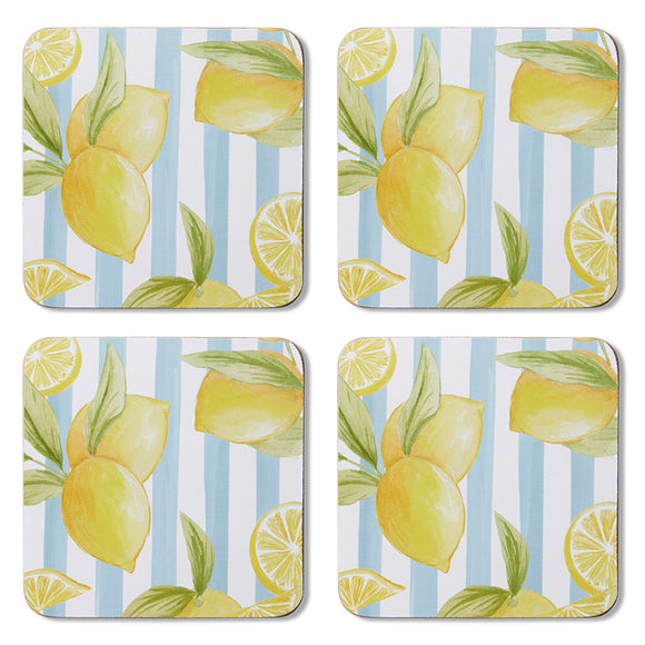 Lemon Stripe Coaster Set of 4