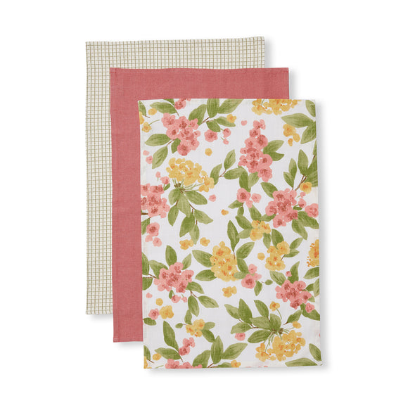 Annie Pink/Orange Tea Towel Pack 3