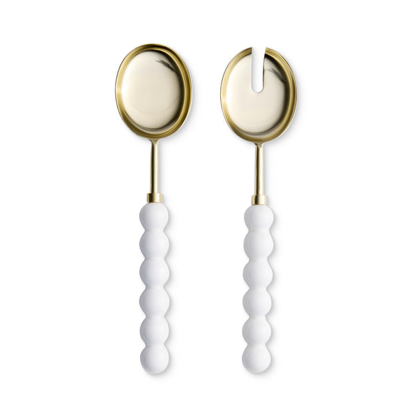 Bauble White Salad Servers Set