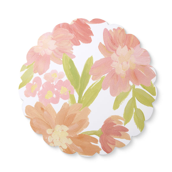 Rosie Scallop Edge Round Placemat Set 4