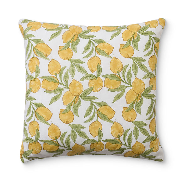 Lemon Block Print Cushion 50cm