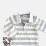 Baby Boys Freddie Polo Romper Blue Stripe