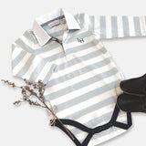Baby Boys Freddie Polo Romper Blue Stripe