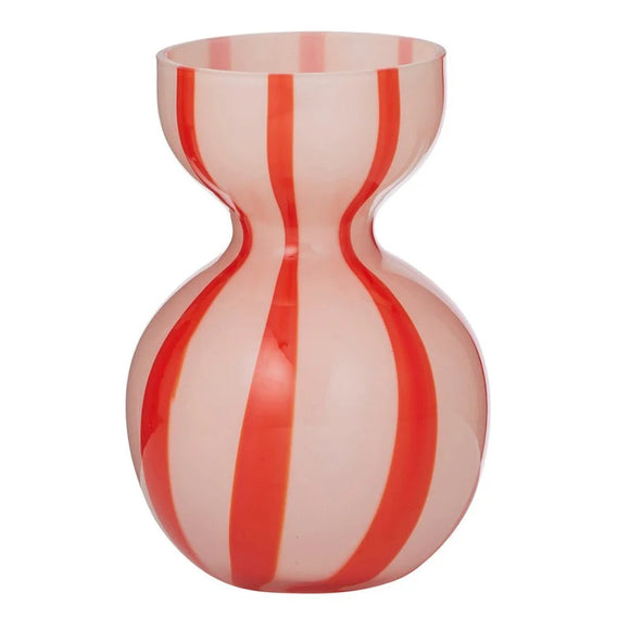 Bobbi Glass Vase 13x18cm Pink/ Red