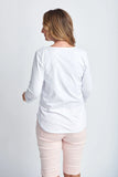 3/4 Sleeve Tee White