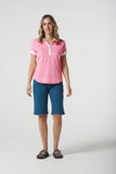 Polo Tee Contrast Pink Cosmos