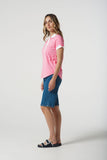 Polo Tee Contrast Pink Cosmos
