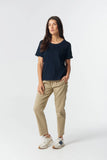 Everyday Cotton Roll Cuff Tee - Dark Navy